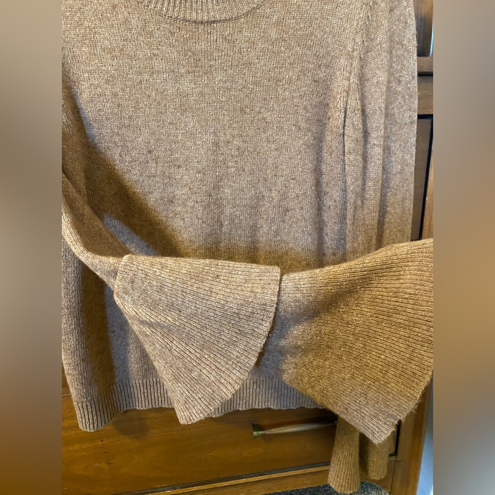 Cozy Tan Sweater with Bell Sleeves